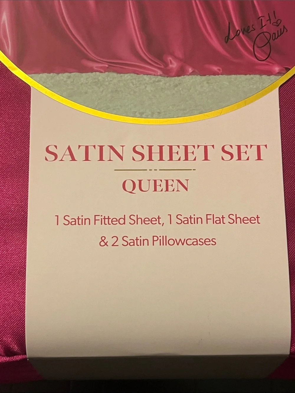 Paris Hilton Satin Sheet Set Queen Fuchsia new Flat, Fitted and 2 Pillowcases